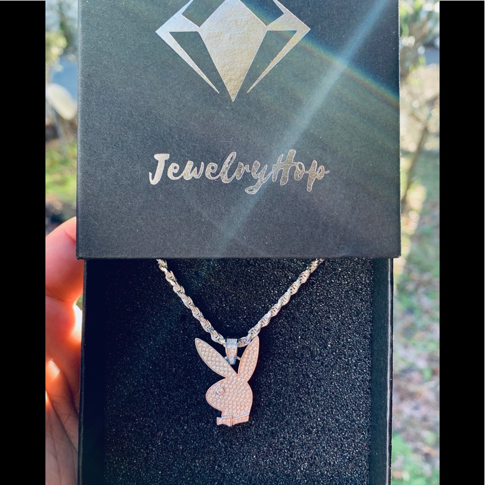 925 Sterling Silver playboy Bunny Necklace